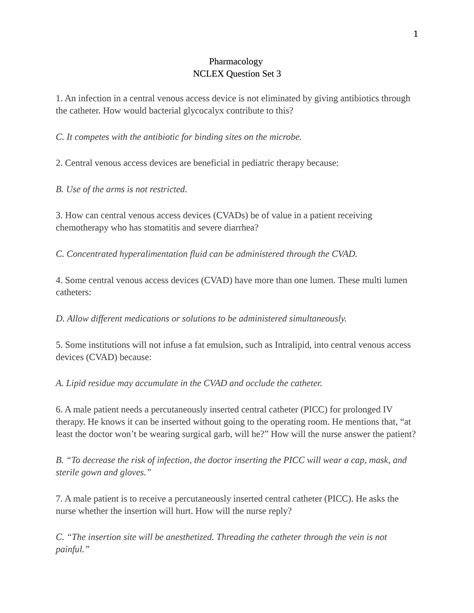 Pediatrics Pharmacology Nclex Questions 6