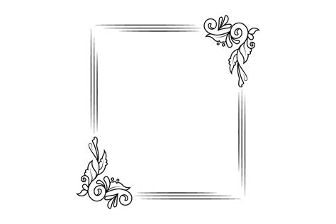 Outline Border Flower Frame Art Vector Graphic by coxvect · Creative Fabrica