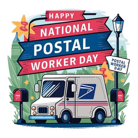 National Postal Worker Day Illustration Premium AI Generated Image