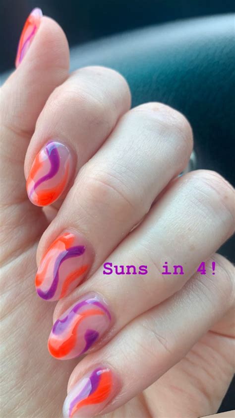 Phoenix Suns Nails | Orange toe nails, Lilac nails, Sun nails