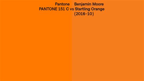 Pantone C Vs Benjamin Moore Startling Orange Side By Side