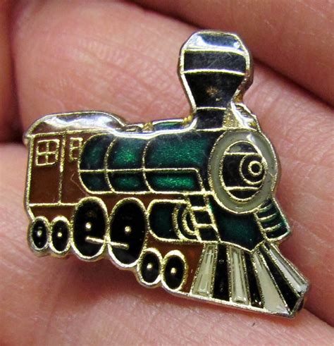 Vintage Locomotive Train Gold Tone And Enamel Pin Lapel Pin Etsy