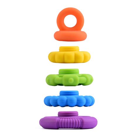 Stacking Baby Teether Toy Sensory Silicone Teething Rings