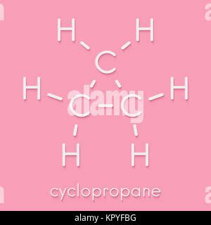 Cyclopropane Cycloalkane Molecule Used As Anaesthetic Stylized