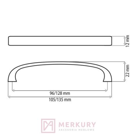 Uchwyt Meblowy DN45 Satyna Mat 128mm