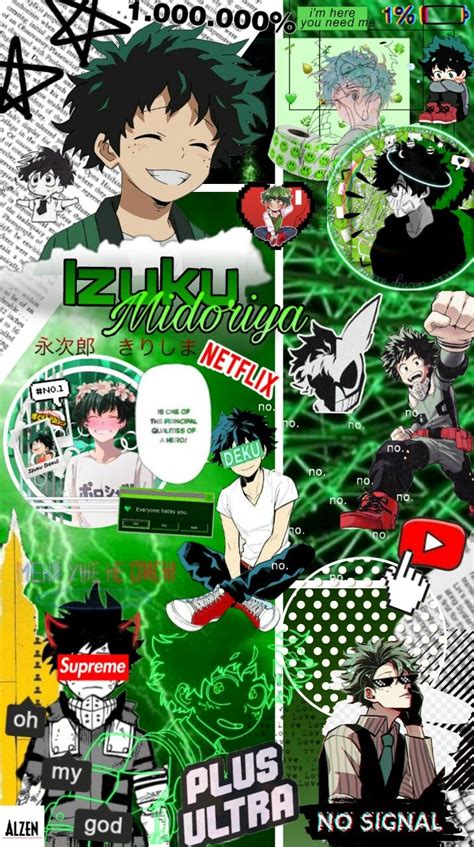 midoriya wallpaper full hd aesthetic boku  hero original art dark