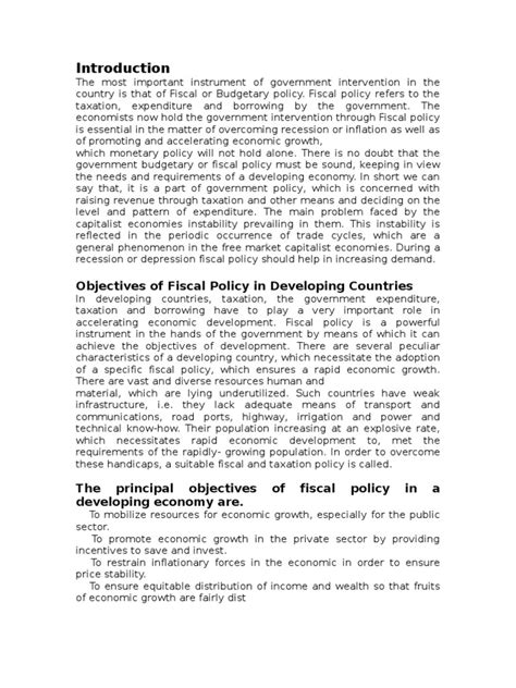 Fiscal Policy | PDF | Fiscal Policy | Recession