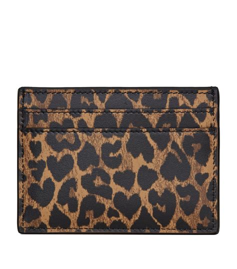 Leather Leopard Print Card Holder