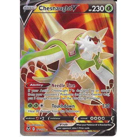 Pokemon Trading Card Game Chesnaught V Rare Ultra Card Swsh