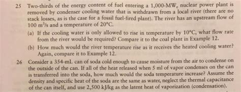 Solved 25 Two Thirds Of The Energy Content Of Fuel Entering Chegg