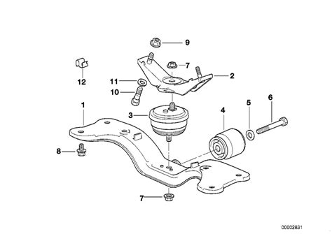 BMW 740iL Adapter F Gearbox Cross Member Transmission Suspension