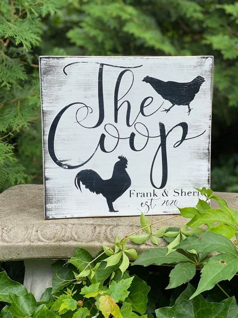 The Coop Chicken Coop Sign Custom Chicken Coop Sign Vintage Etsy