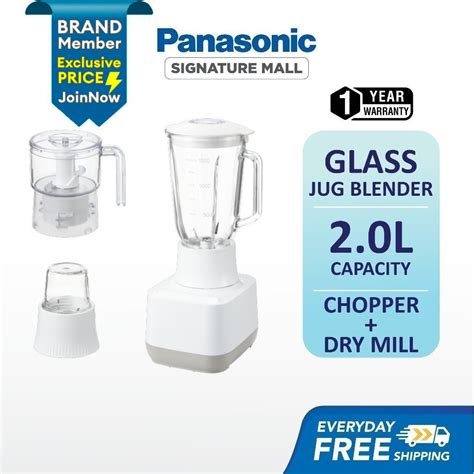 Panasonic Mx Mg C W Glass Jug Blenderwith Chopper Glass Mill Mx