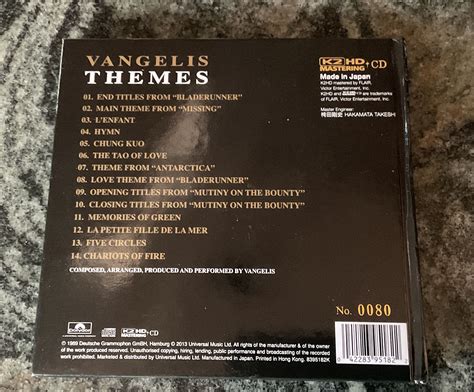 VANGELIS "Themes" K2 HD Mastering CD |﻿ Vinyl, CD, and Blu-ray