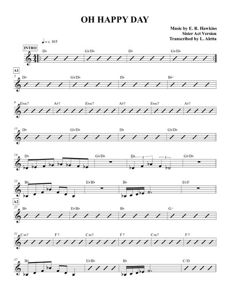 Oh Happy Day Arr Luca Aletta By Edwin R Hawkins Sheet Music For