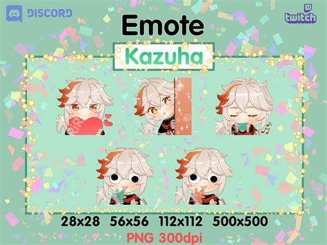 Kazuha Emote Genshin Impact Pack Twitch Emote Discord Etsy Uk