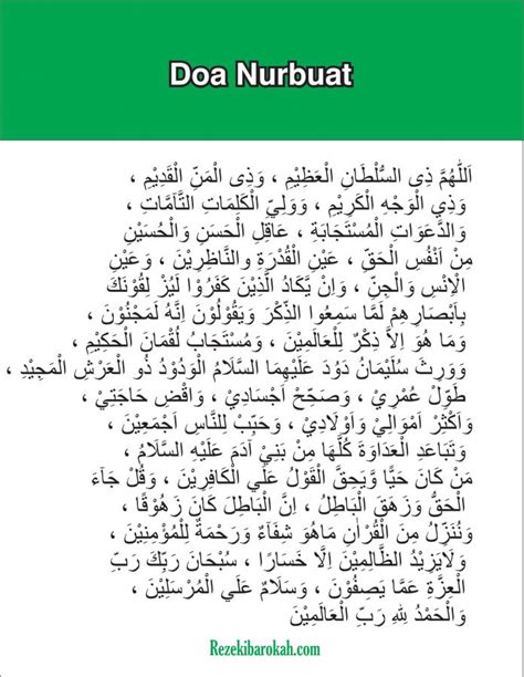 Doa Nurbuat Arab Latin Arti Serta Keutamaan Dan Khasiat Lengkap