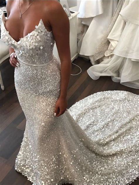 Sequin Palliet Embellished Wedding Gown From Darius Bridal