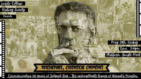 History Society Commemorates Years Of Satyajit Ray Youtube