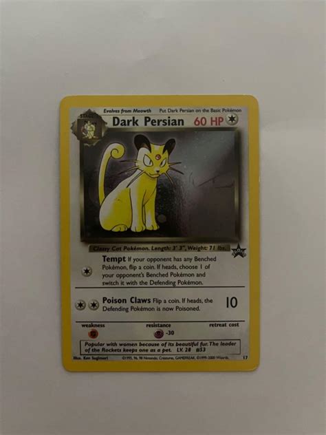 Pokemon Card Dark Persian 17 Holo Promo Hobbies Toys Toys