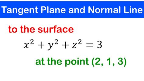 🟡12 Gradient Vector Tangent Plane And Normal Line To The Surface At