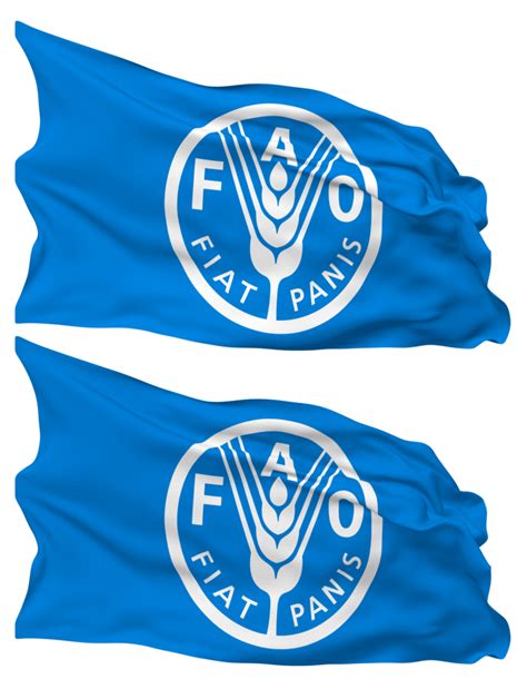 Nourriture Et Agriculture Organisation Fao Drapeau Vagues Isolé Dans