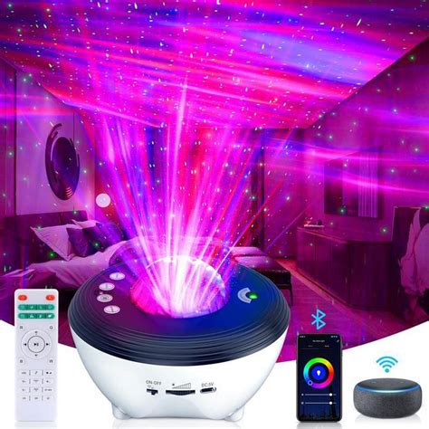 navor Aurora Projector Light with Remote Control, Timer, Built in Speaker, App Control | White ...