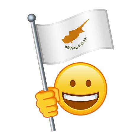 Emoji with Cyprus flag Large size of yellow emoji smile 42151415 Vector ...