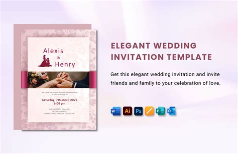 Elegant Wedding Invitation Template - Download in Word, Illustrator ...