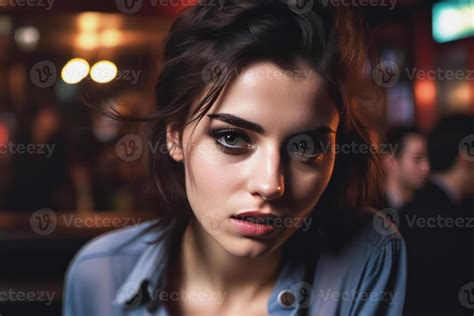 Ai Generated Pretty Drunk Girl At The Bar Concept Of Alcoholism Generative Ai 37149428 Stock