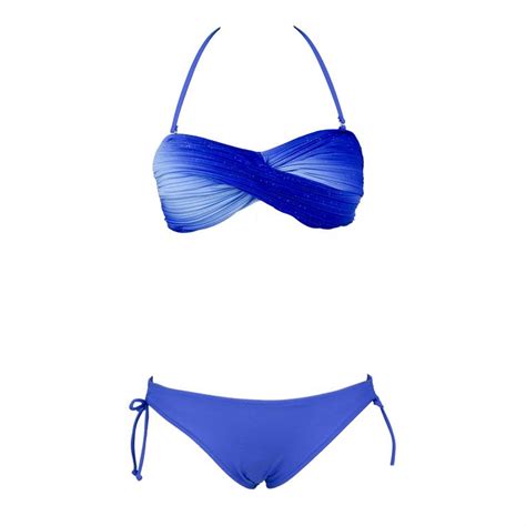 Blue Twist Bandeau Bikini Bk