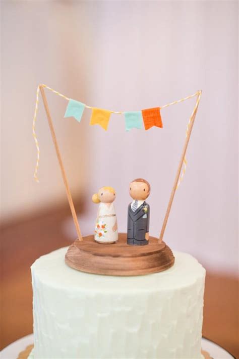 Wedding Cake Topper Wooden Peg Cake Topper Festive Cake Topper