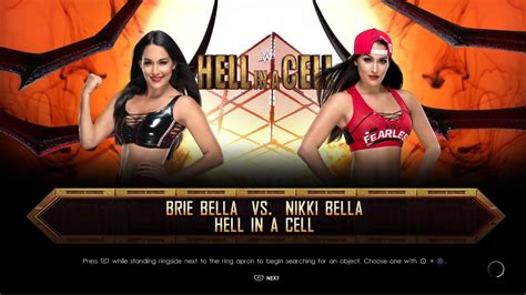 Wwe K Brie Bella Vs Nikki Bella Hell In A Cell Match Youtube