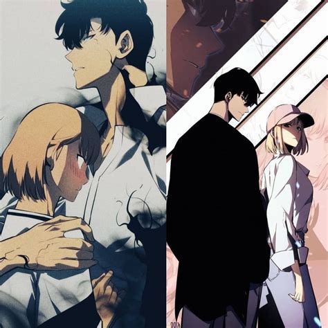 Sung Jin Woo And Cha Hae In Милые рисунки Японские иллюстрации Рисунки