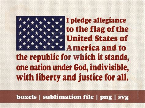 Pledge Of Allegiance Flag 4th Of July Celebrate America Etsy