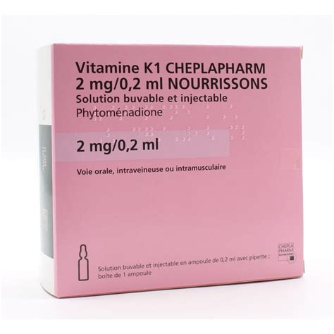 Vitamine K1 Cheplapharm 2mg02ml Nourrissons Univers Pharmacie