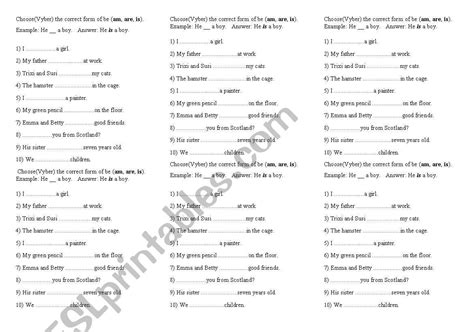 am is are - ESL worksheet by SLAVUSKA