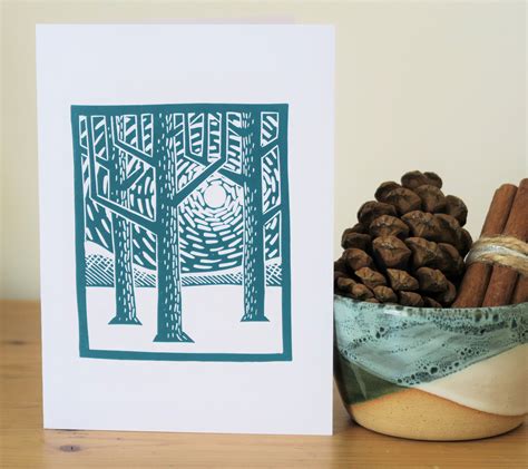 Handprinted Linocut Christmas Cards Pack Of Three Mid Etsy Uk