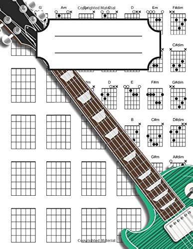 Buy Left Handed Guitar Chord Diagrams 100 Blank Guitar Chord Writing