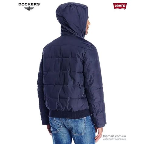 Мужская синий бомбер пуховик DOCKERS LEVIS POLY OXFORD DCSJKT01 купить ...