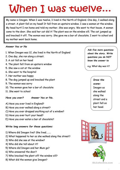 A Simple Passage In The Past Simple Tense Simple Past Tense Reading Comprehension Lessons