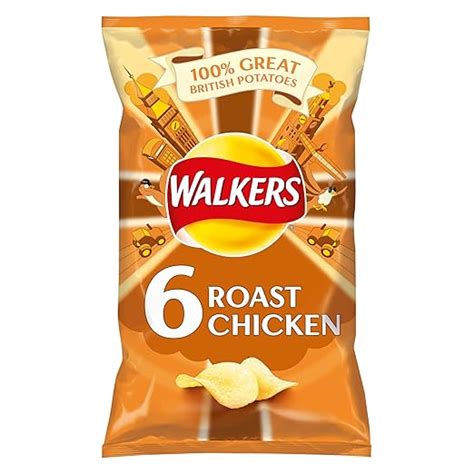 Walkers Roast Chicken Crisps 6 X 25 G Uk Grocery