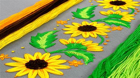 Yellow Flower Hand Embroidery Design How To Embroider A Flower With