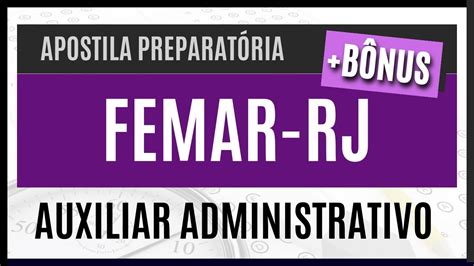 Apostila Concurso Femar Rj Material Exclusivo Para Auxiliar