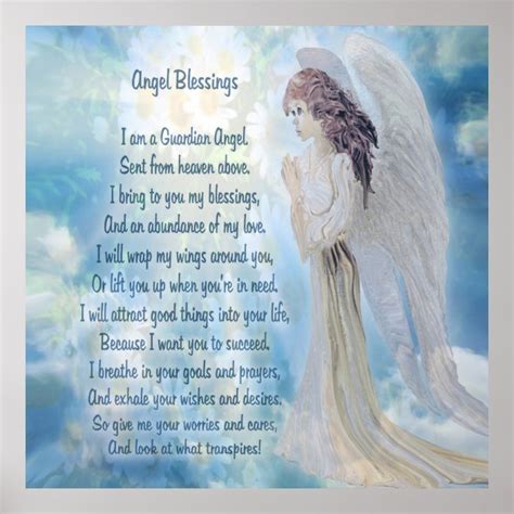 Guardian Angel With Poem Poster