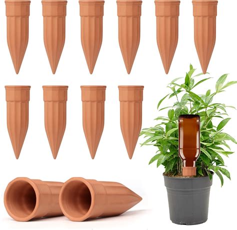 Amazon TKSCUSR 12 Pcs Self Watering Spikes Small Terracotta Plant