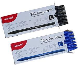 Amazon Monami Plus Pen Non Permanent Fine Liner Water Based