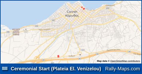 Ceremonial Start Plateia El Venizelou Stage Map Rally Korinthou