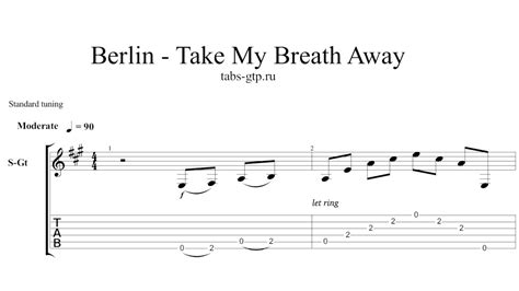 Berlin Take my breath away ноты для гитары табы аранжировка YouTube