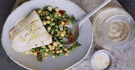 Lebanese Baked Norwegian Haddock With Chickpea Salad Seafood From Norway